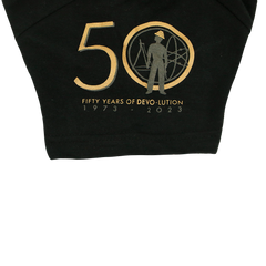 Ladies 50 Years of Devo-lution Black Tee